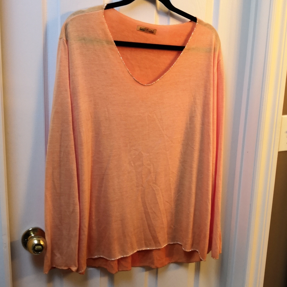 Made in Italy Peach Sweater, sz XL